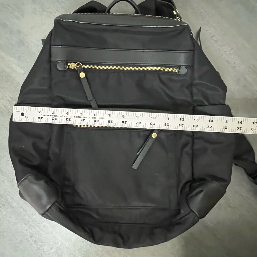 Tutilo New York Boost Black Nylon Leather Backpack School Laptop Bag‎ Travel